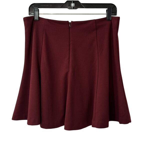 Banana Republic NWOT preppy maroon flared flowy swing skirt - Picture 2 of 5